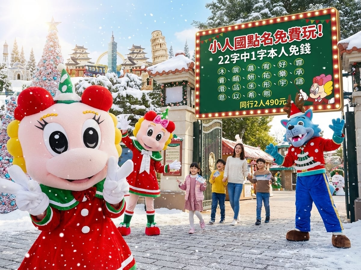 小人國點點名玩樂園，名字中這個「字」免費！再加碼同行 2 人 490 元超划算！