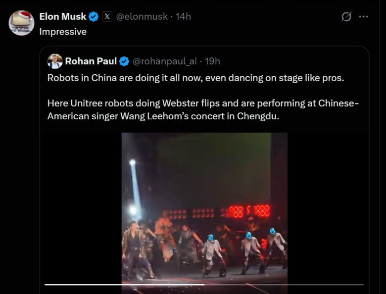 王力宏演唱會機器人共舞！馬斯克轉發直呼：「令人印象深刻！」