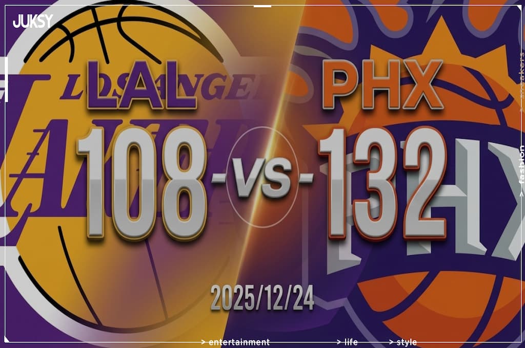 [2025/12/24 湖人 @ 太陽] Booker 11助攻率隊 太陽主場大勝湖人24分