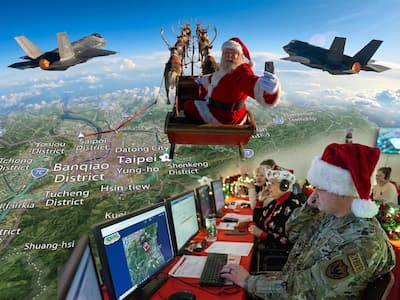 聖誕老人飛越台灣上空 國防部曝43億份禮物送禮照：國軍全程掌握