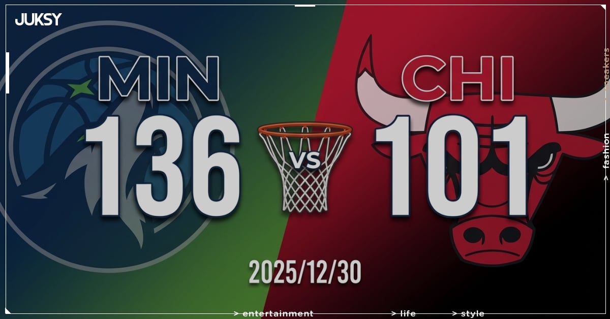 [2025/12/30 灰狼 @ 公牛] Naz Reid狂砍33分 灰狼客場大勝公牛35分