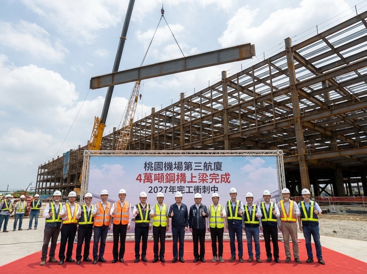 桃園機場第三航廈上梁了！58 萬平方公尺超狂規模曝光！