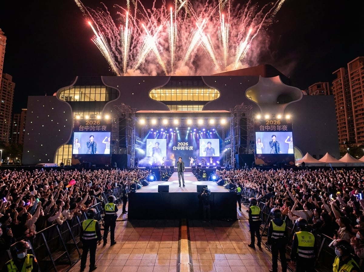 台中跨年48.7萬人湧入！蕭敬騰睽違5年壓軸、180秒煙火史上最強維安