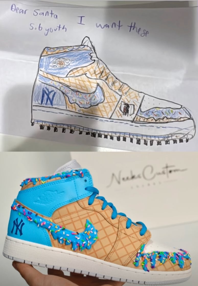 小男孩親手設計 AJ1 變成現實聖誕禮物！暖心一幕感動百萬網友「父母親做得太棒了！」