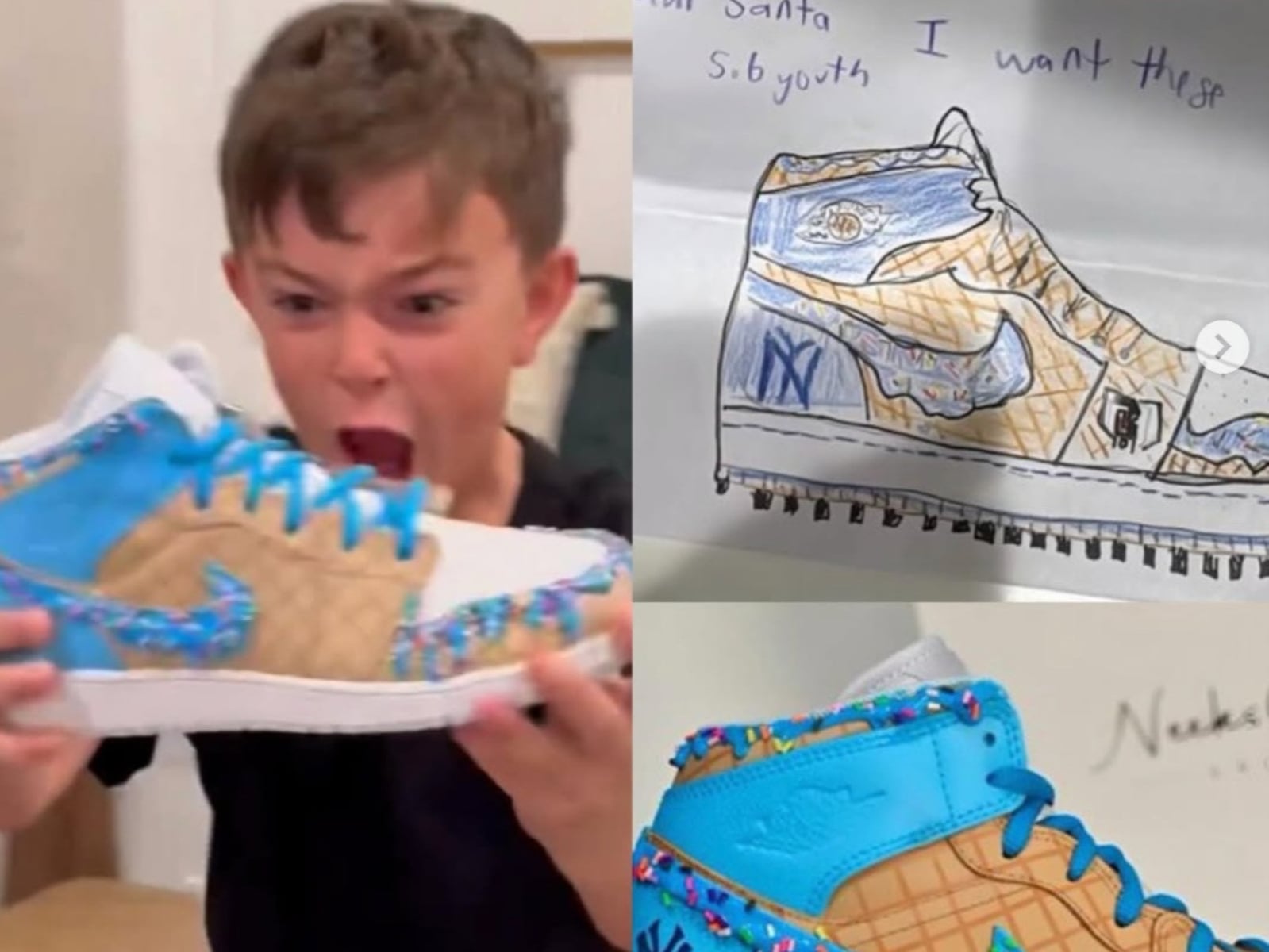 小男孩親手設計 AJ1 變成現實聖誕禮物！暖心一幕感動百萬網友「父母親做得太棒了！」