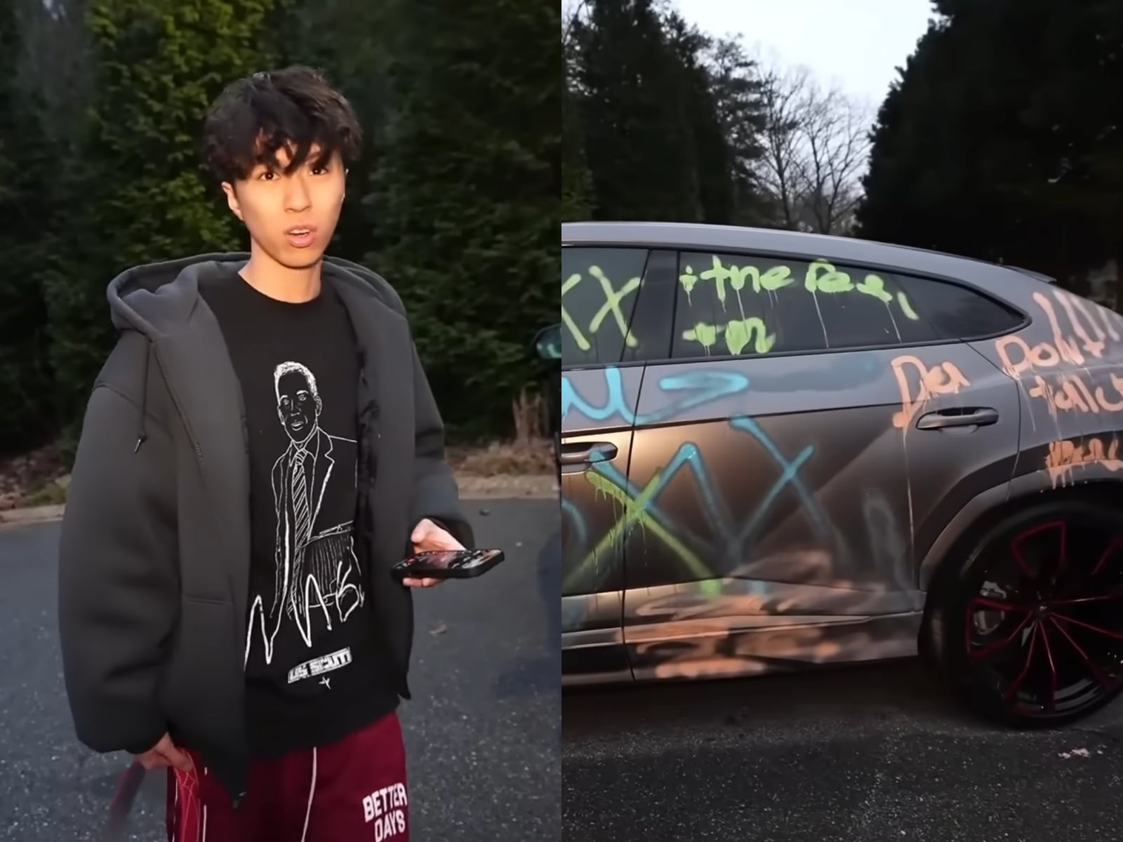 Ray 藍寶堅尼新車開箱不到幾週慘遭朋友噴漆？Rakai 直接往車上往車上噴漆塗鴉讓 Ray 超火大