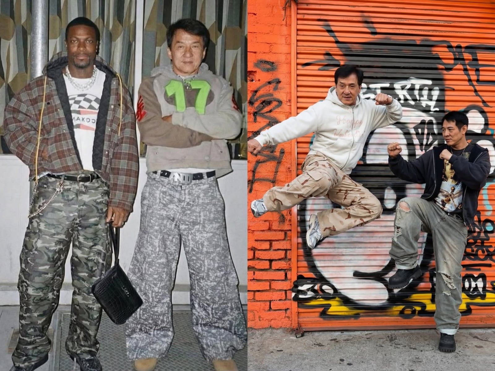 成龍、李連杰變身「潮流功夫檔」？戴毛帽、穿迷彩褲在豪車前拍照，真的帥度破表！【穿搭會客室】