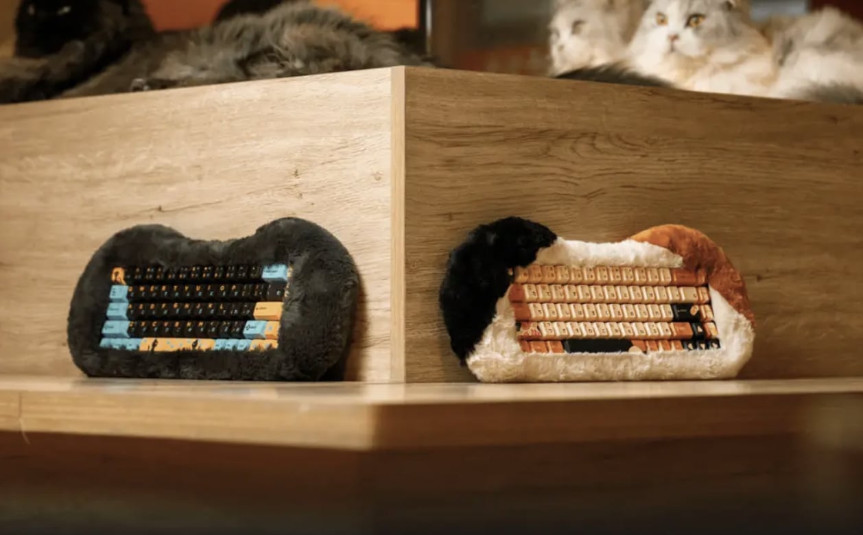日本限量毛茸茸機械鍵盤「PETBRICK 65」爆紅！網喊：「終於能在辦公桌擼貓了！」