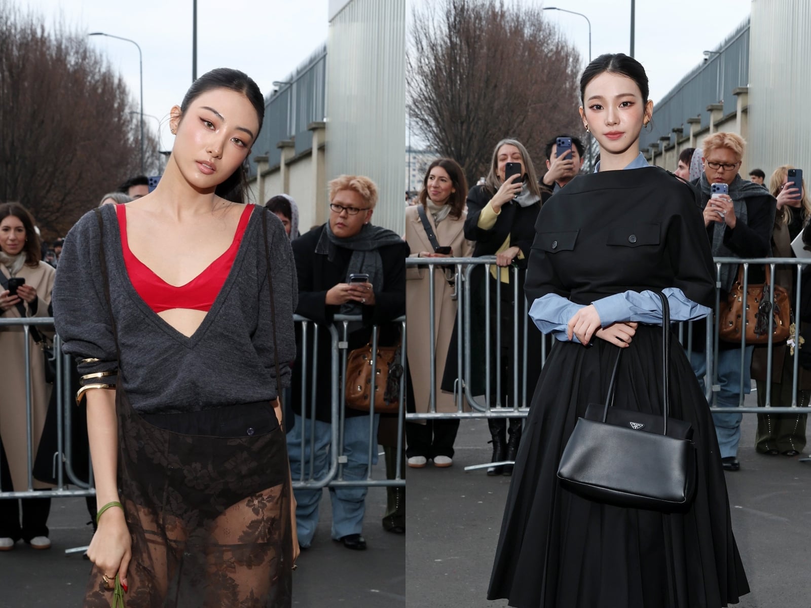 aespa Karina 身高 168 亮相 Prada 米蘭時裝週！對比 Meovv Gawon 性感 Bra Top，「包緊緊」照樣美到不輸人！