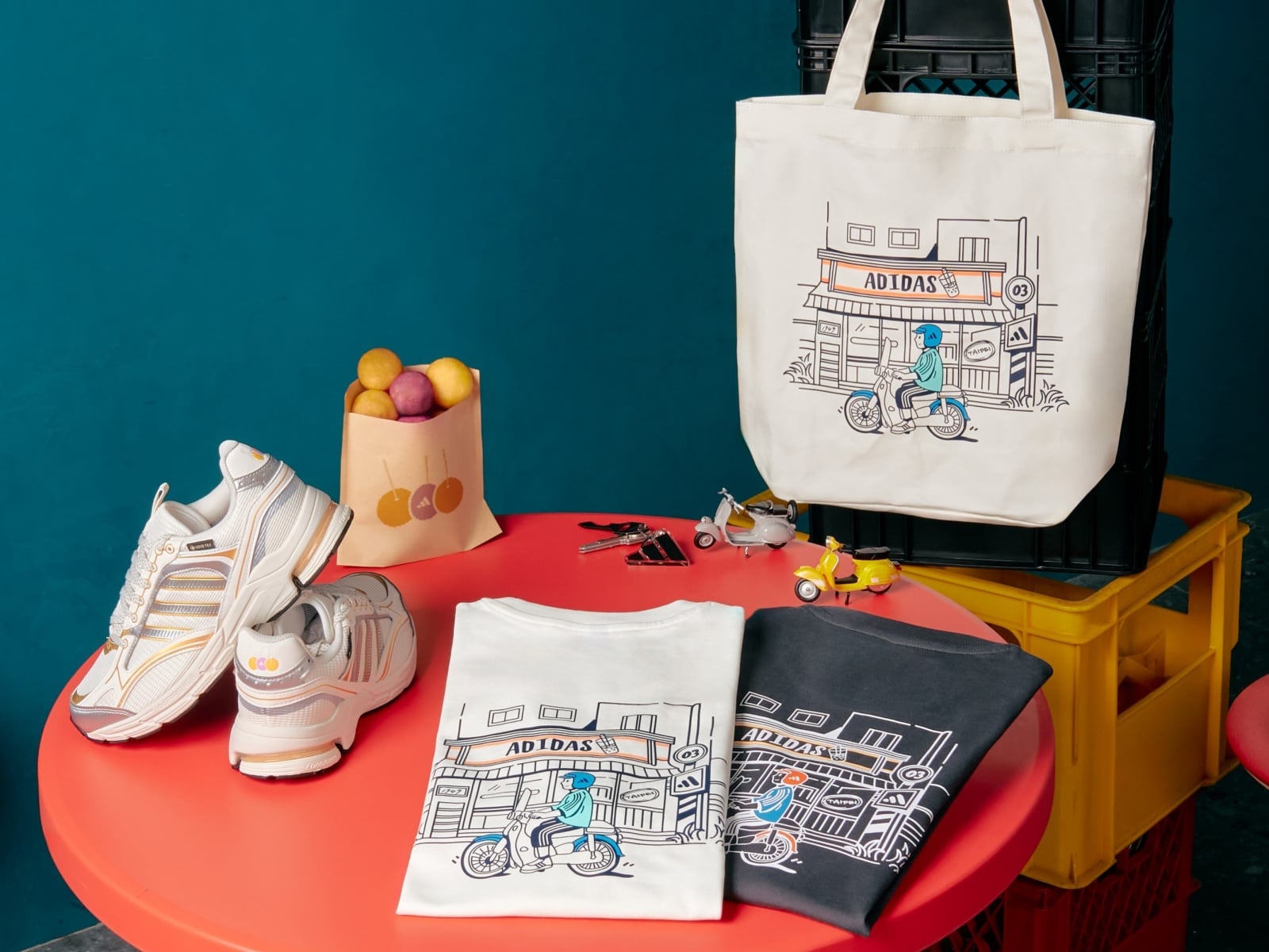 adidas 全新城市插畫系列翻玩道地台味！台派機車 x 夜市地瓜球展開國民探索之旅！