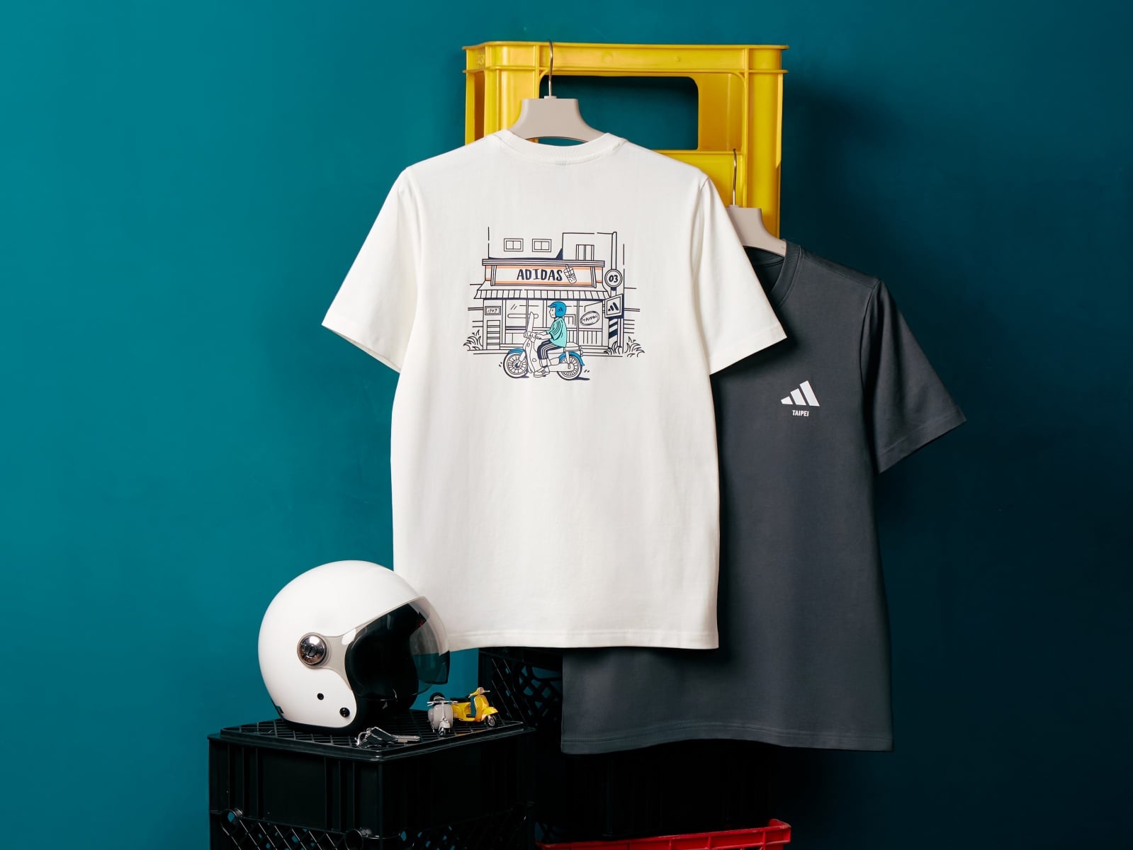 adidas 全新城市插畫系列翻玩道地台味！台派機車 x 夜市地瓜球展開國民探索之旅！