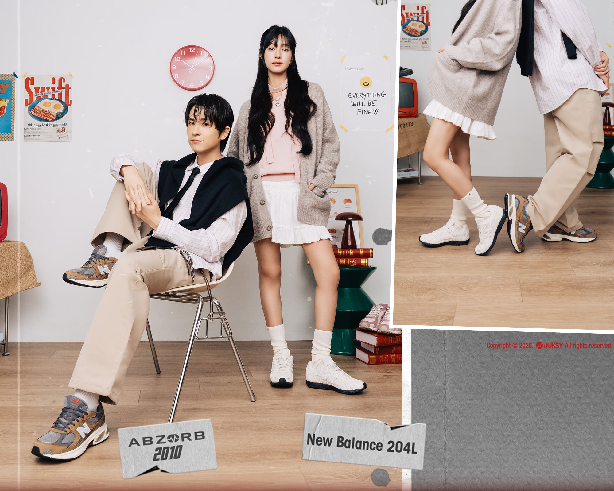 新春開局怎麼穿？寶藏男孩 石知田 × 甜美系女孩 陳敬宣示範新年好運儀式：穿上NB，讓好運跟著你走