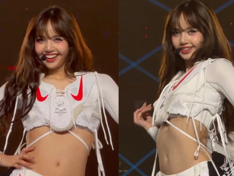 BLACKPINK Lisa 身高 167 演唱會穿 Nike「球鞋解構裝」登場！全網狂讚身材比例一絕！