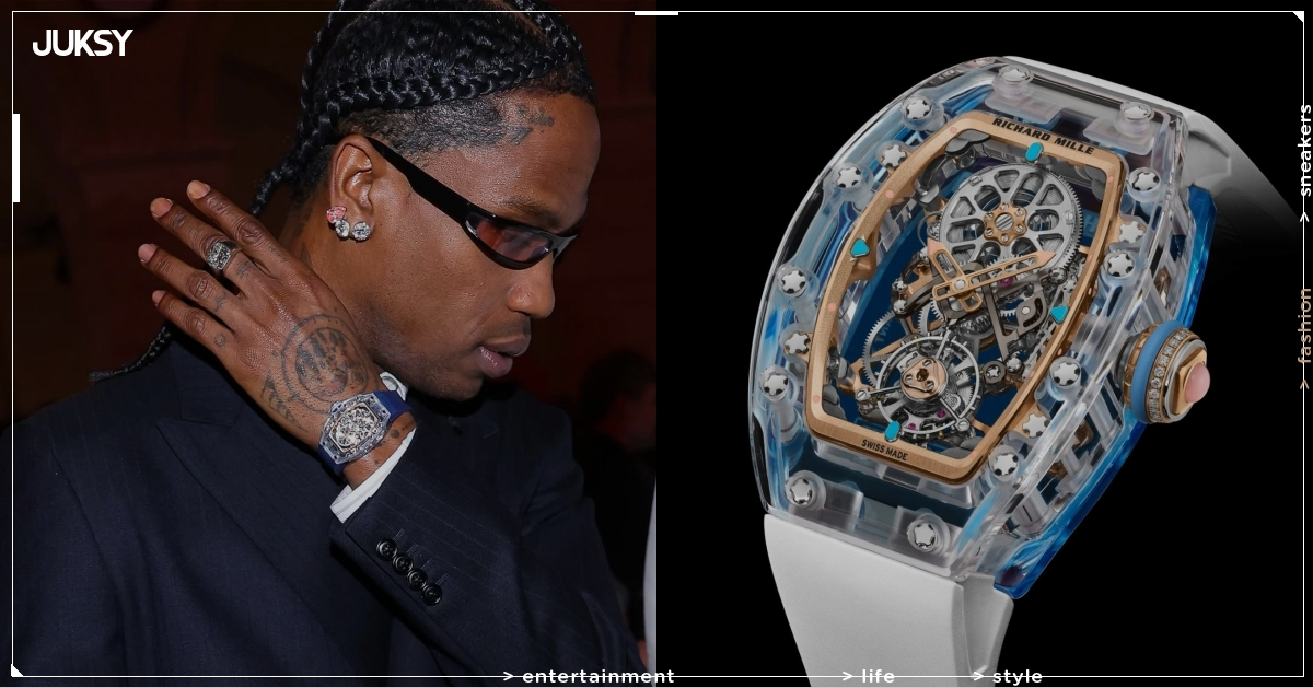 Travis Scott 巴黎時裝周戴 200 萬美元錶款!Richard Mille 藍寶石透明殼體,全球限量僅 35 支! - JUKSY 街星