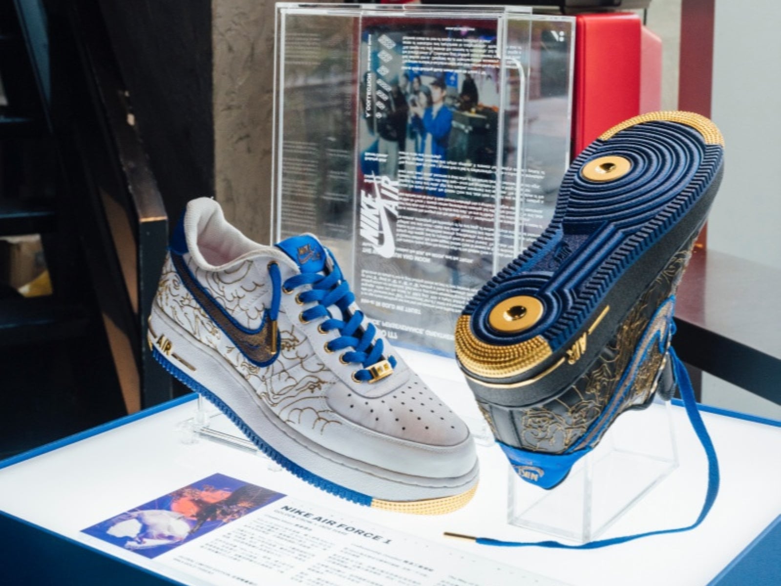 直擊 kim-a: Nike Air Force 1 黃金鞋台中老虎城展出現場！999.9 純金縫製要價突破 7 位數！
