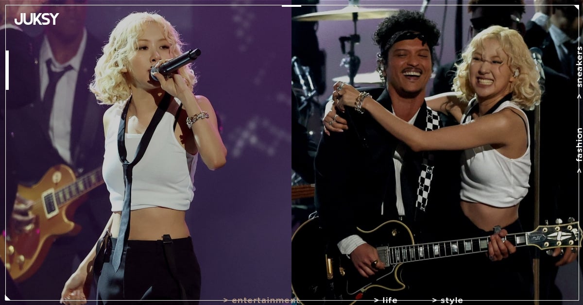 BLACKPINK Rosé 與 Bruno Mars 合體登葛萊美！搖滾版〈APT.〉嗨翻全場、親吻臉頰成經典畫面！