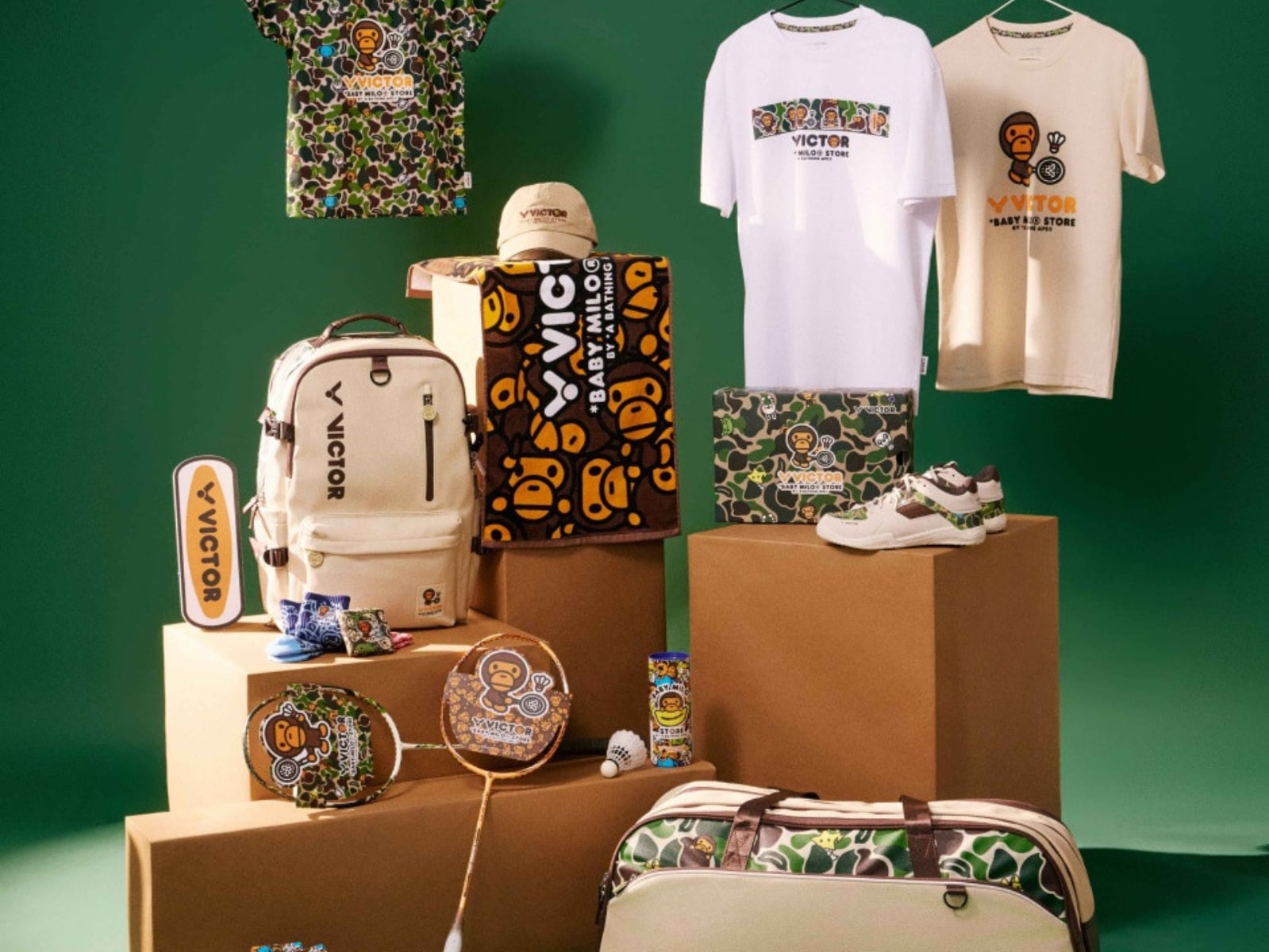 VICTOR x BABY MILO STORE 跨界聯名來了！可愛小猿人注入打造最潮羽球裝備！