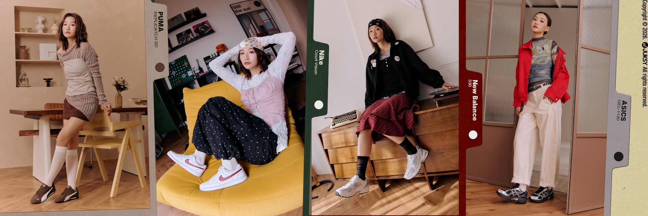 回暖預告，衣櫃色彩覺醒！用亮色點亮春日穿搭，搭上 ABC-MART 嚴選必收鞋款，甜酷少女也能駕馭粉嫩的早春色系！