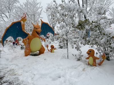 《寶可夢樂園：關都》開幕遇大雪！日本網友拍下雪中寶可夢超萌畫面