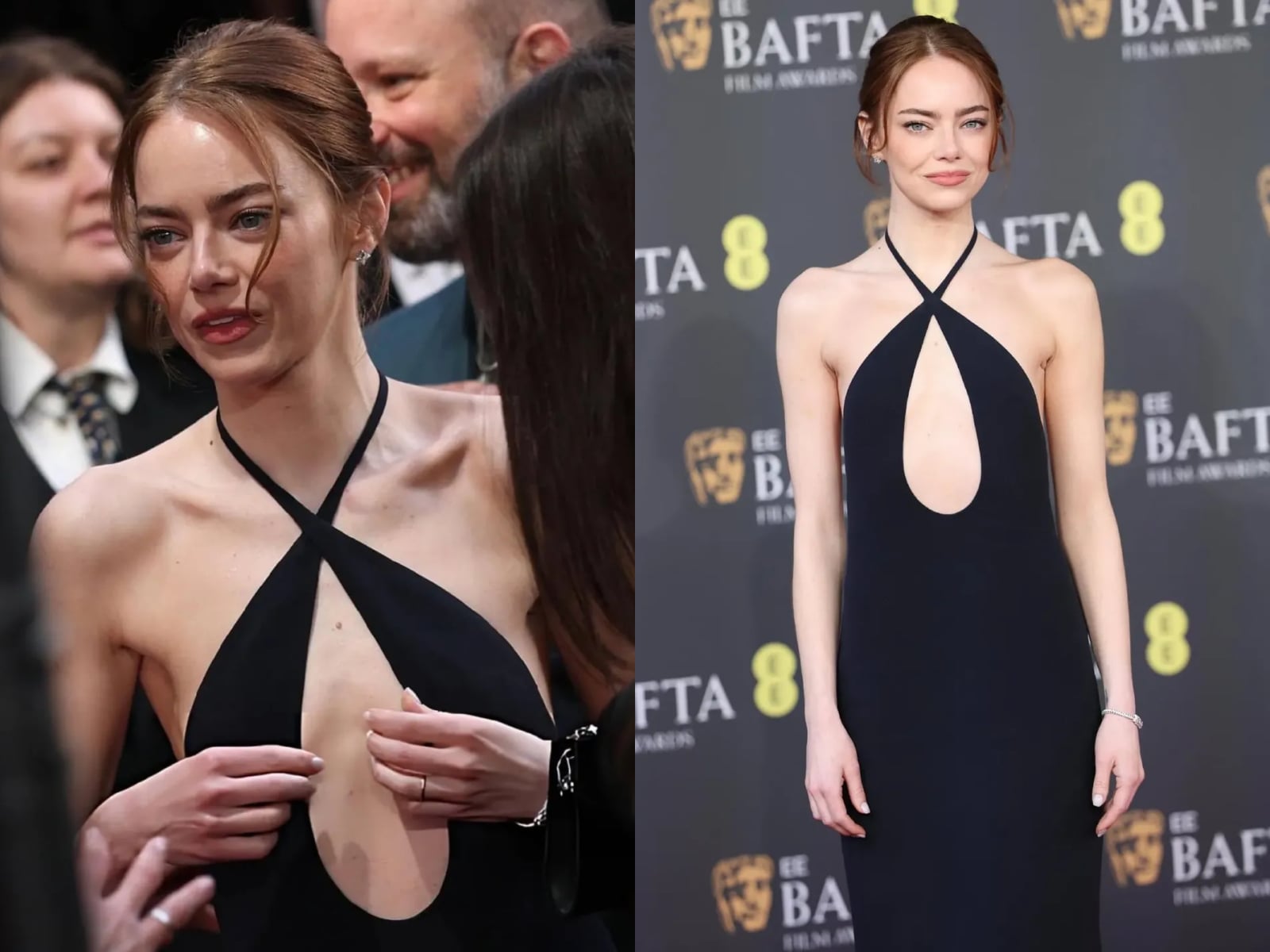 艾瑪史東 Emma Stone 身高 168 公分體重 52 公斤出席 BAFTA！黑色開洞長裙火辣登場引全場注目！
