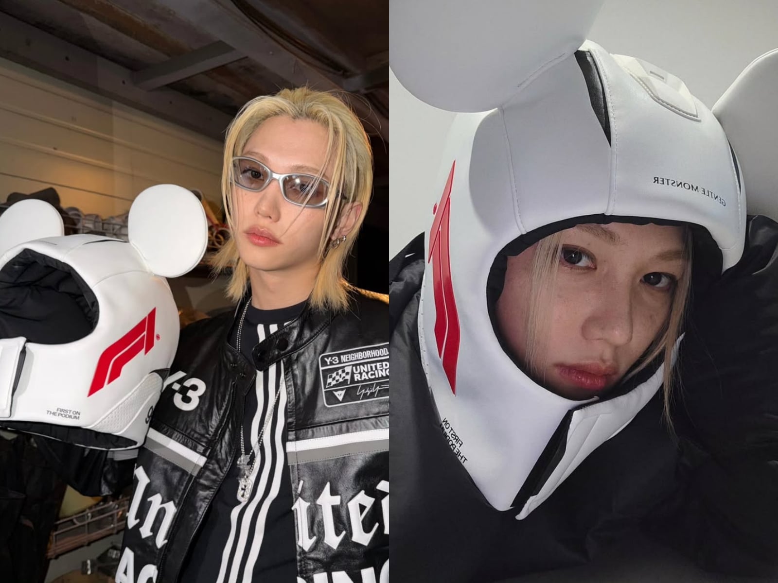 Stray Kids Felix 搶先示範 Gentle Monster × F1 × Disney 聯名！米奇耳朵頭盔、紅色墨鏡 3 月開賣！