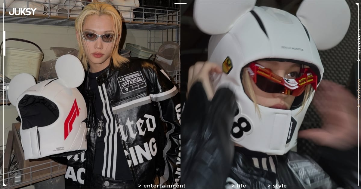 Stray Kids Felix 搶先示範 Gentle Monster × F1 × Disney 聯名！米奇耳朵頭盔、紅色墨鏡 3 月開賣！