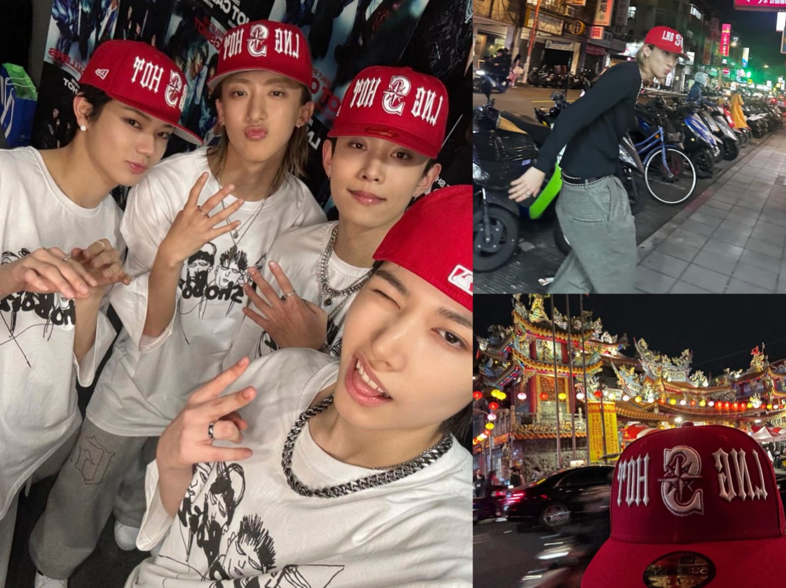 LNGSHOT 首度來台掀話題！成員頭戴紅帽宮廟取景，濃厚台味被讚爆！
