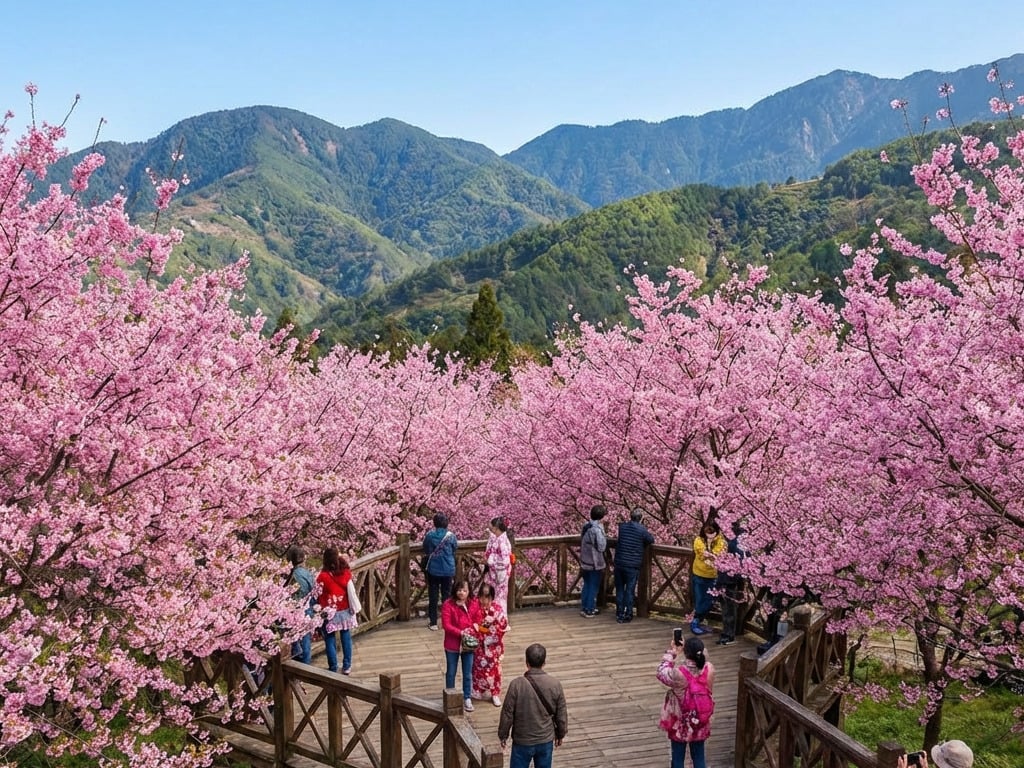 福壽山農場千櫻園花開6成！粉紅仙境花期延至4月 還能「牽姻緣」
