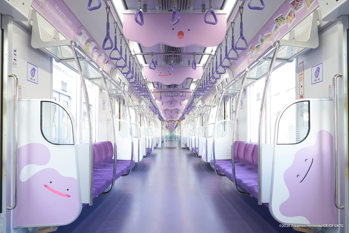 寶可夢百變怪「佔領」東京地鐵！整列紫色車廂爆紅，《Pokémon Pokopia》宣傳太強啦！