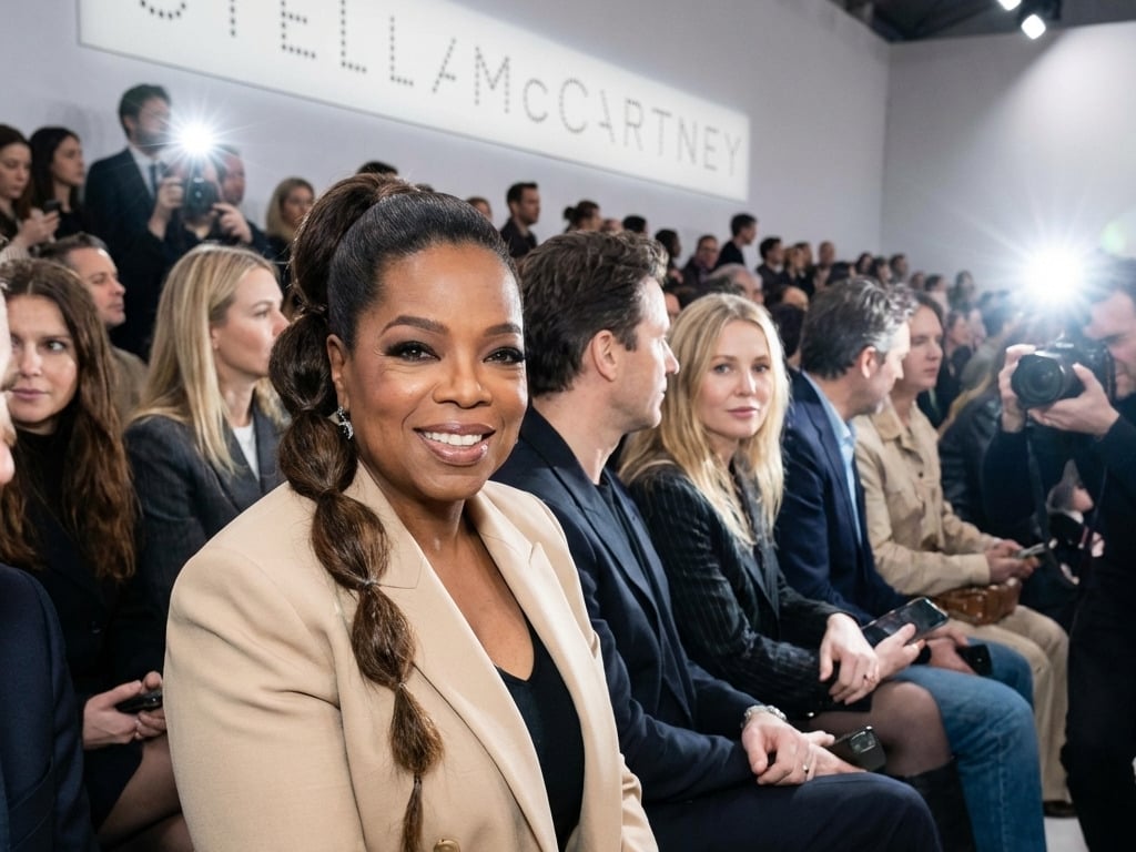 歐普拉溫芙蕾 Oprah Winfrey 現身巴黎時裝週！泡泡馬尾造型超搶鏡！