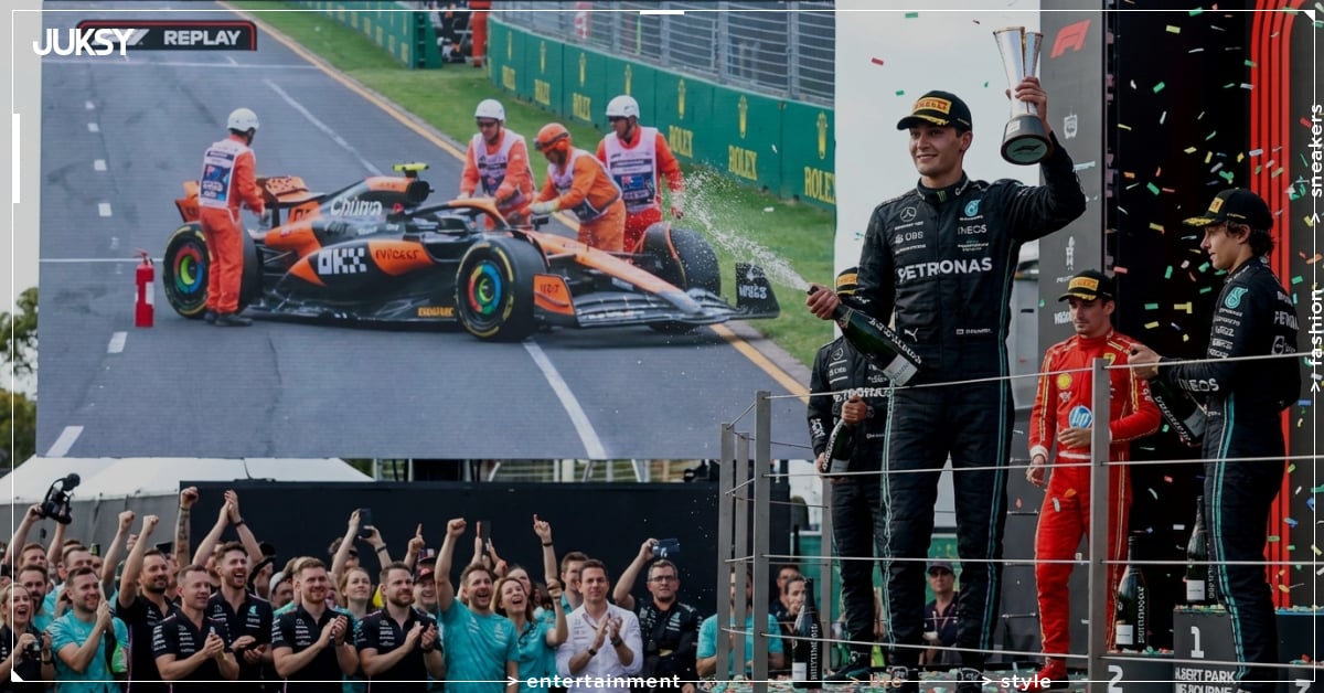 喬治·羅素 George Russell 奪F1澳洲站冠軍！梅賽德斯包辦前2名，皮亞斯特里暖胎圈撞車退賽成最大意外