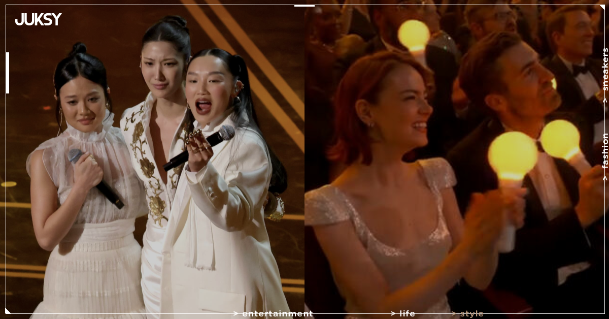 2026 奧斯卡/《K-POP獵魔女團》狂掃兩大獎!李奧納多、艾瑪史東揮手燈為〈Golden〉應援!