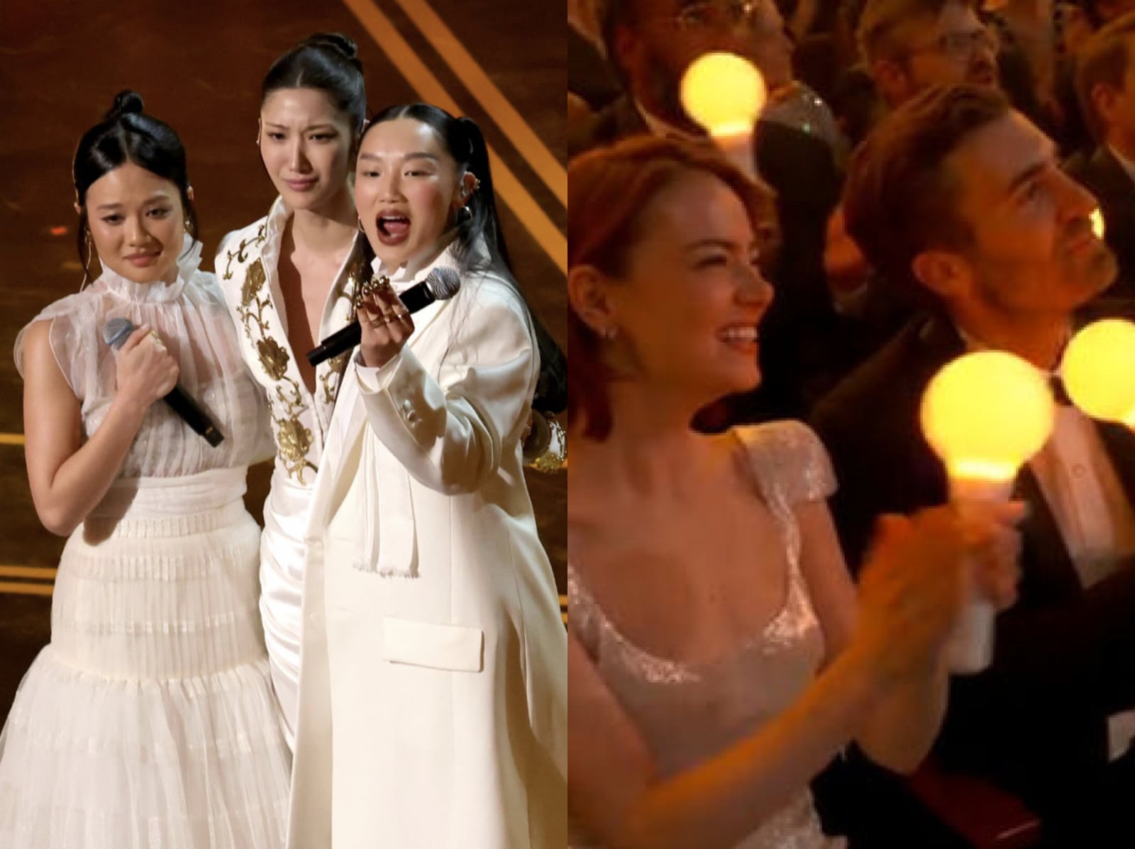 2026 奧斯卡／《K-POP獵魔女團》狂掃兩大獎！李奧納多、艾瑪史東揮手燈為〈Golden〉應援！