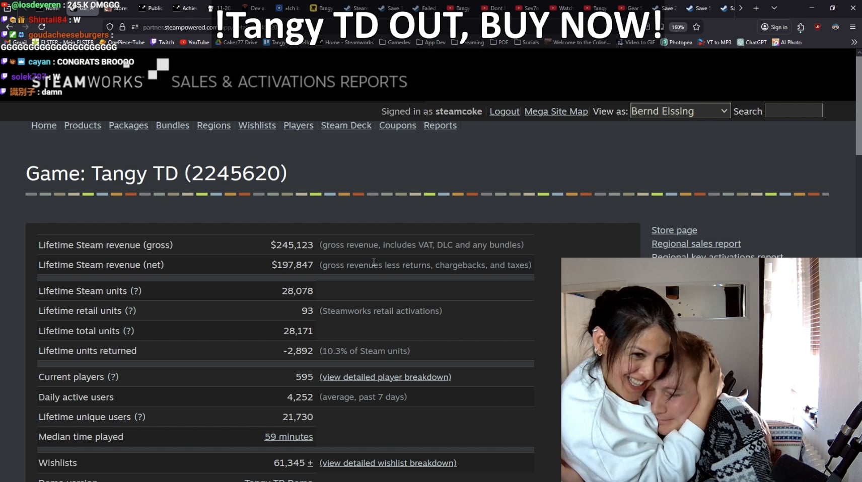 獨立遊戲的浪漫！實況主 Cakez 熬 4 年開發《Tangy TD》，首週淨賺 628 萬台幣喜極而泣