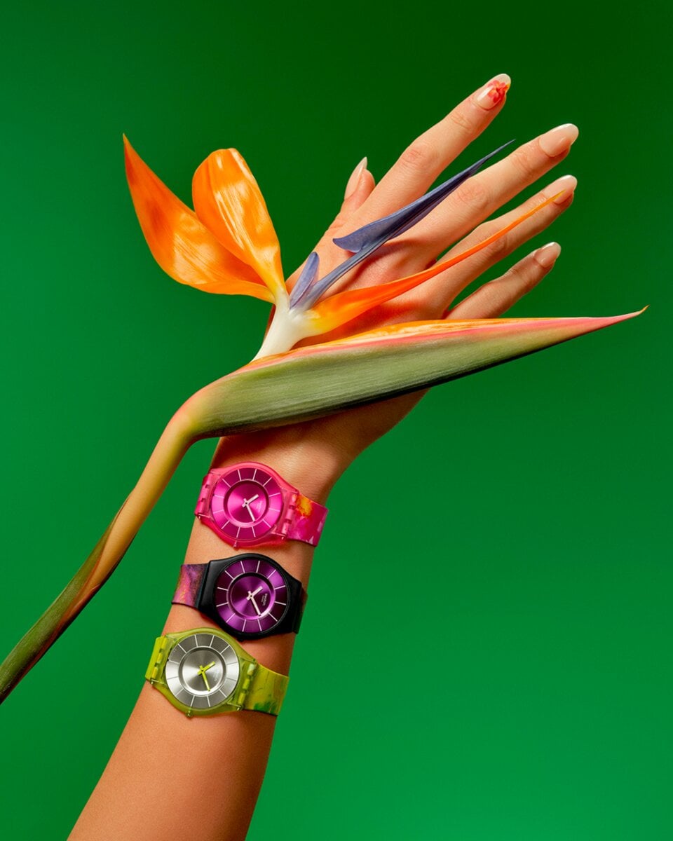 Swatch 熱帶天堂系列來了！SKIN 經典錶款變身彩虹戰士，輕盈簡約設計讓粉絲讚爆：「每一款都想收！」