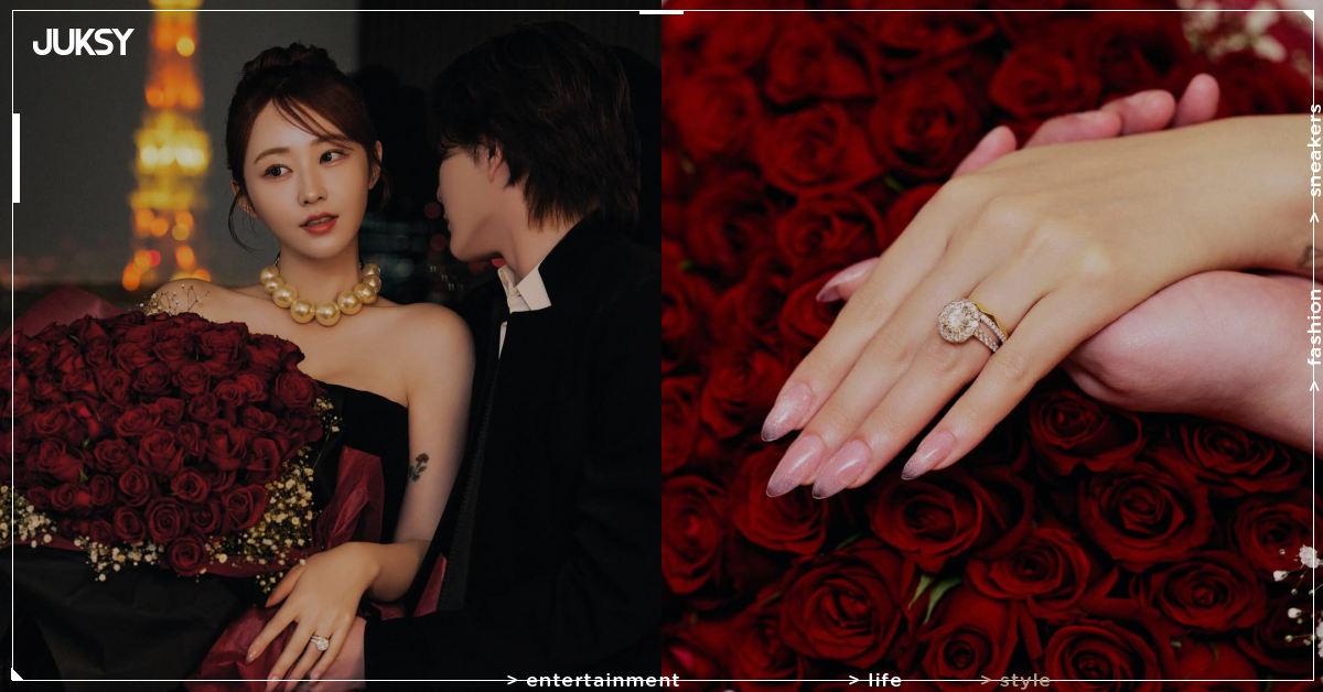 日本女藝人橋本甜歌婚戒閃爆全網！鑲嵌罕見鑽石配紅玫瑰，粉絲驚呼：「這根本童話故事！」