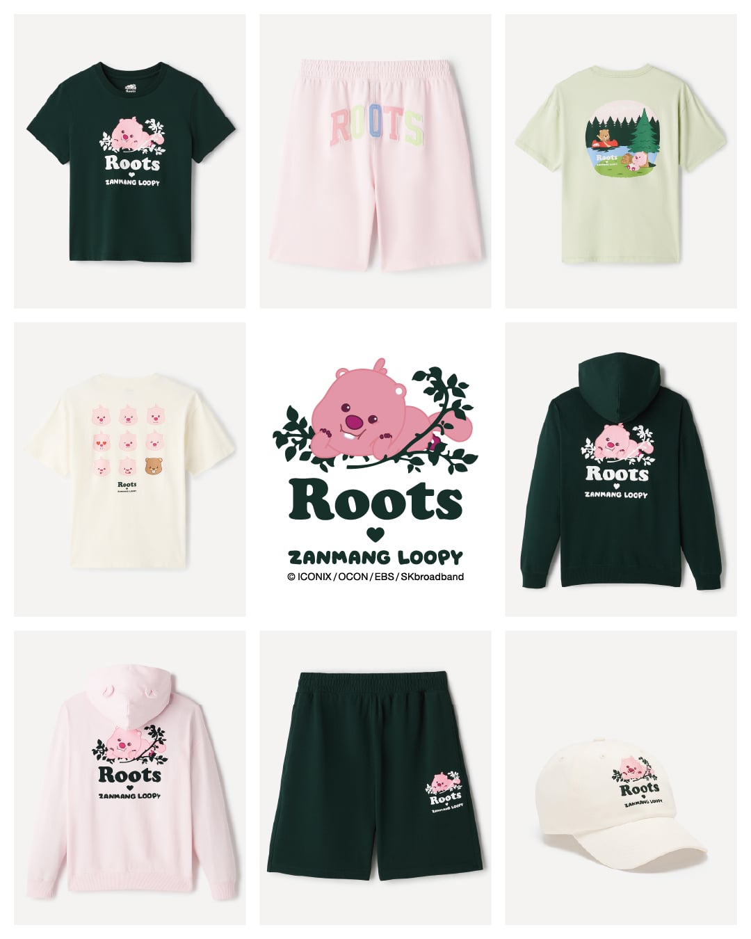 全球首賣 Roots 攜手韓國粉紅萌主 ZANMANG LOOPY 聯名限量登場