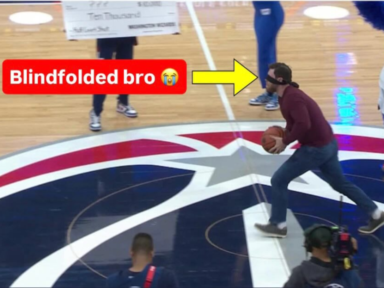 NBA/巫師隊愚人節玩過頭!蒙眼投籃中獎夢碎、網友狂轟「太缺德」,官方急道歉送場邊席位救火!