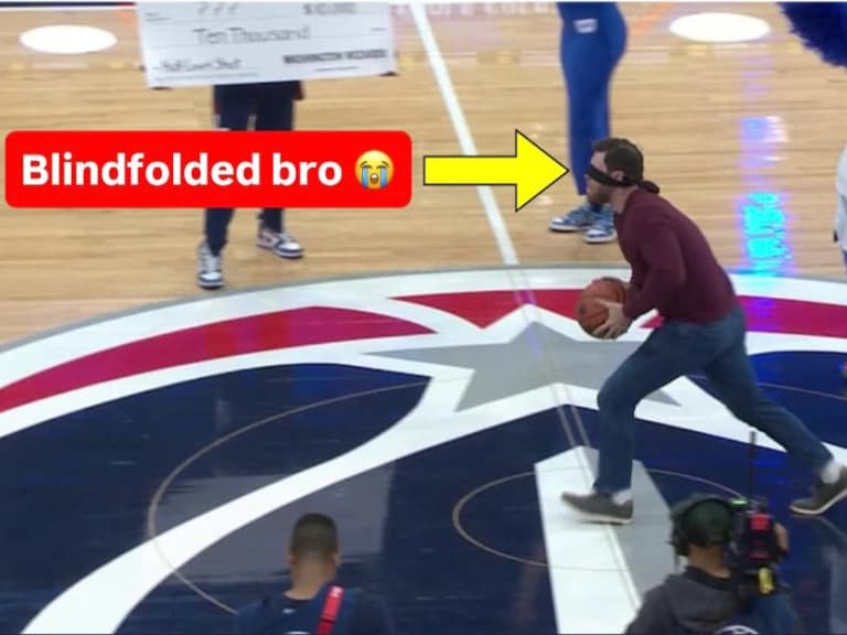 NBA/巫師隊愚人節玩過頭!蒙眼投籃中獎夢碎、網友狂轟「太缺德」,官方急道歉送場邊席位救火!