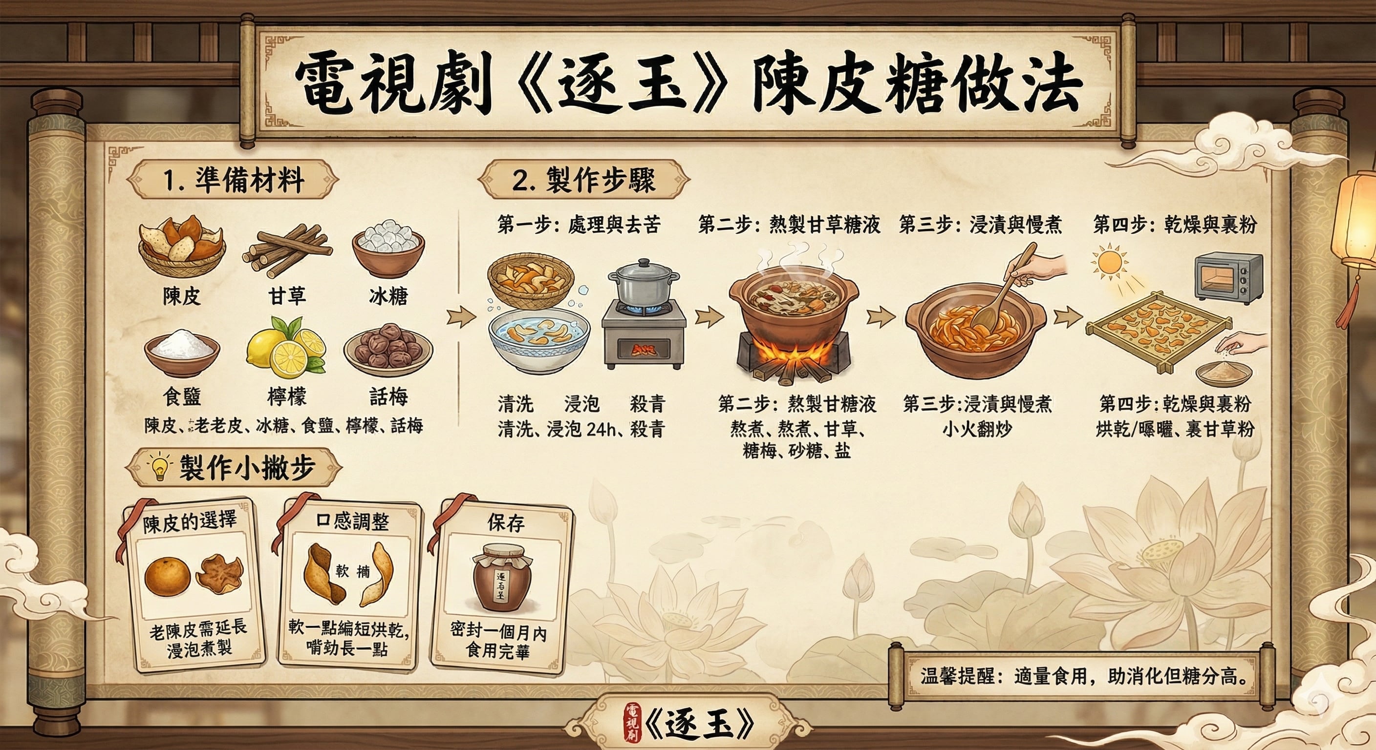 《逐玉》張凌赫、田曦薇「陳皮糖之吻」超甜引熱議！陳皮糖哪裡買、怎麼做一次看！