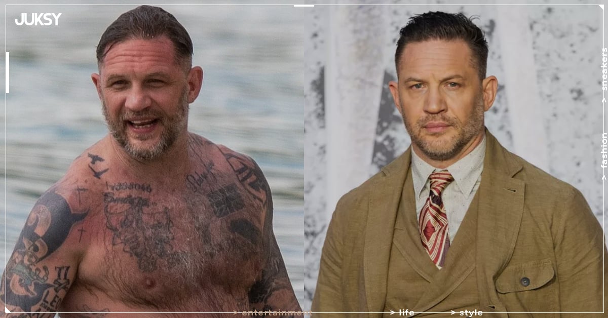 湯姆哈迪 Tom Hardy 海邊大秀身高 175 壯肌！神秘刺青「李奧納多知道一切」全網笑翻！