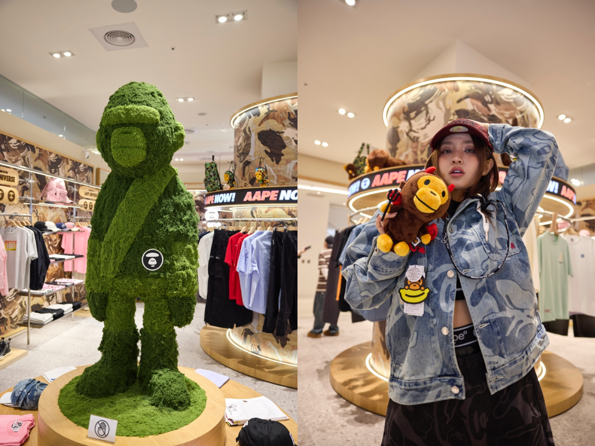 AAPE 台中漢神洲際店開幕狂吸潮人！巨型草猿裝置、BABY MILO 萌區⋯加 LINE 送 100 元好友券！