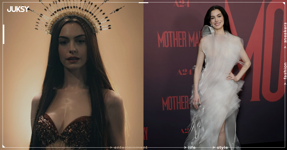 安海瑟薇 Anne Hathaway 43 歲透膚禮服出席《魅影巨星》首映!仙氣火辣同時上線零缺點!