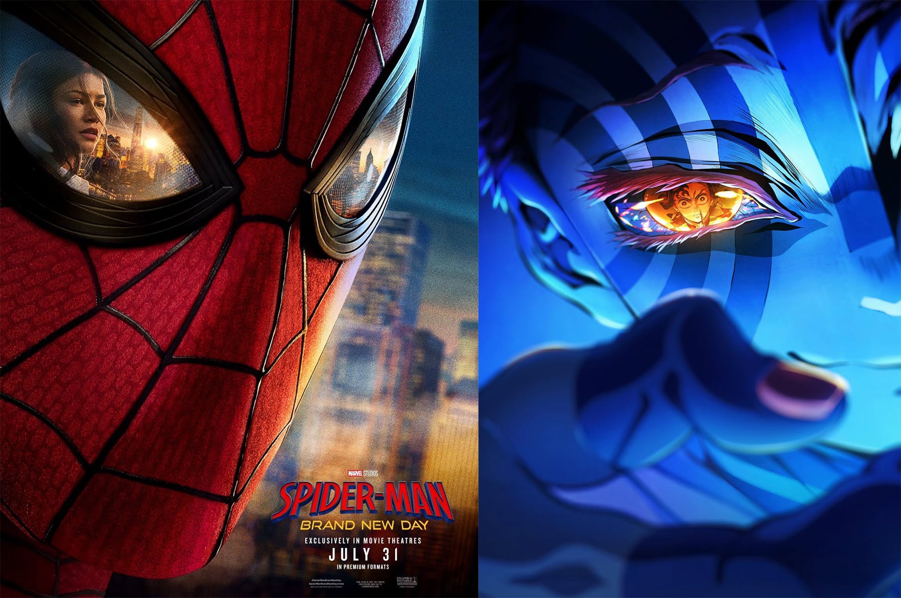 《蜘蛛人：重生日》海報撞臉《鬼滅之刃》與《神樂鉢》！3個粉絲圈同時開戰，抄襲還是致敬？