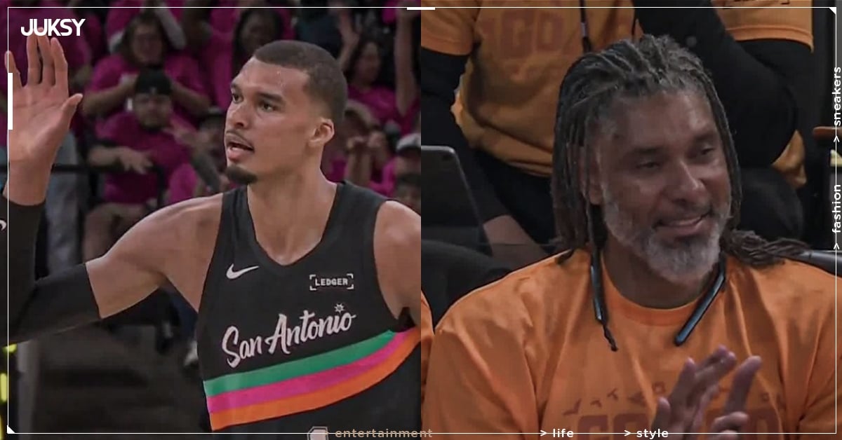 NBA／Victor Wembanyama 背後運球大轉身得分！石佛 Tim Duncan 場邊微笑拍手！