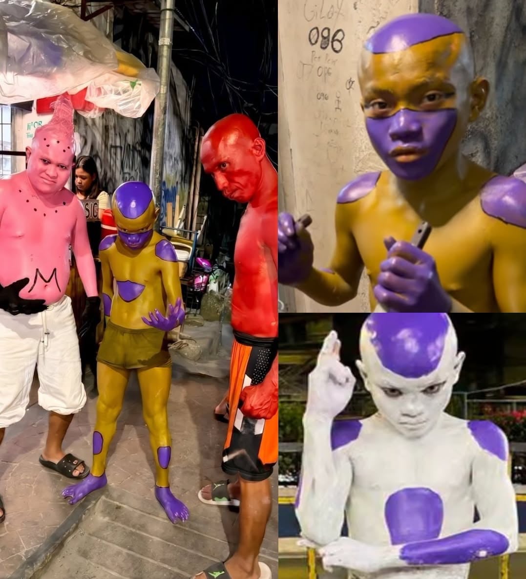 菲律賓男童 Cos《七龍珠》弗利沙！乳膠漆洗不掉沒關係，甚至進化成超狂「黃金弗利沙」！