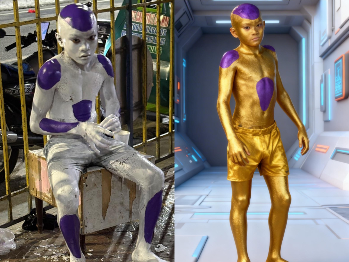 菲律賓男童 Cos《七龍珠》弗利沙！乳膠漆洗不掉沒關係，甚至進化成超狂「黃金弗利沙」！