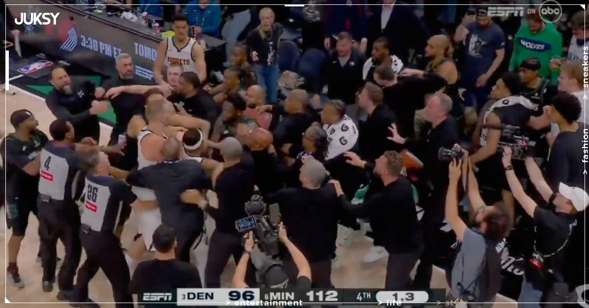 NBA／金塊、灰狼大場面火爆衝突！Jokic 不爽 McDaniels 垃圾時間上籃爆氣狂衝！