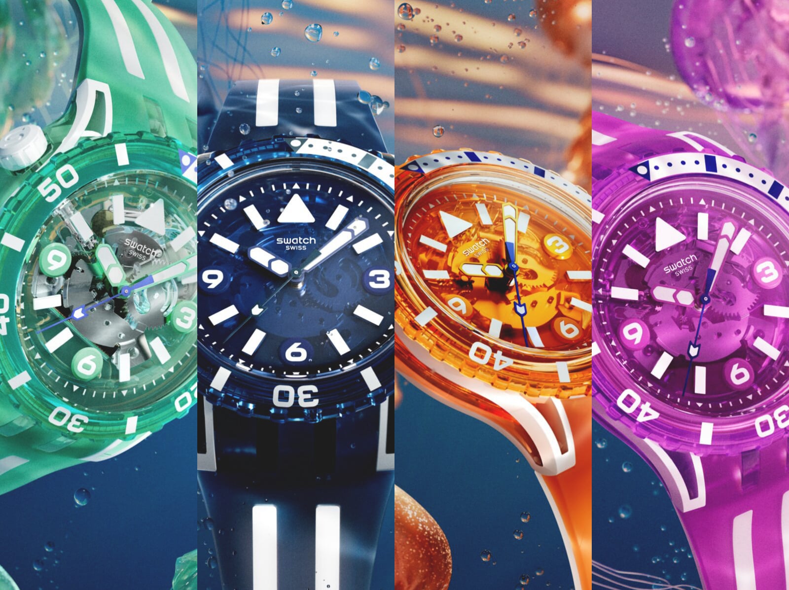 Swatch SCUBAQUA 系列腕錶推出四款引領潮流的全新設計