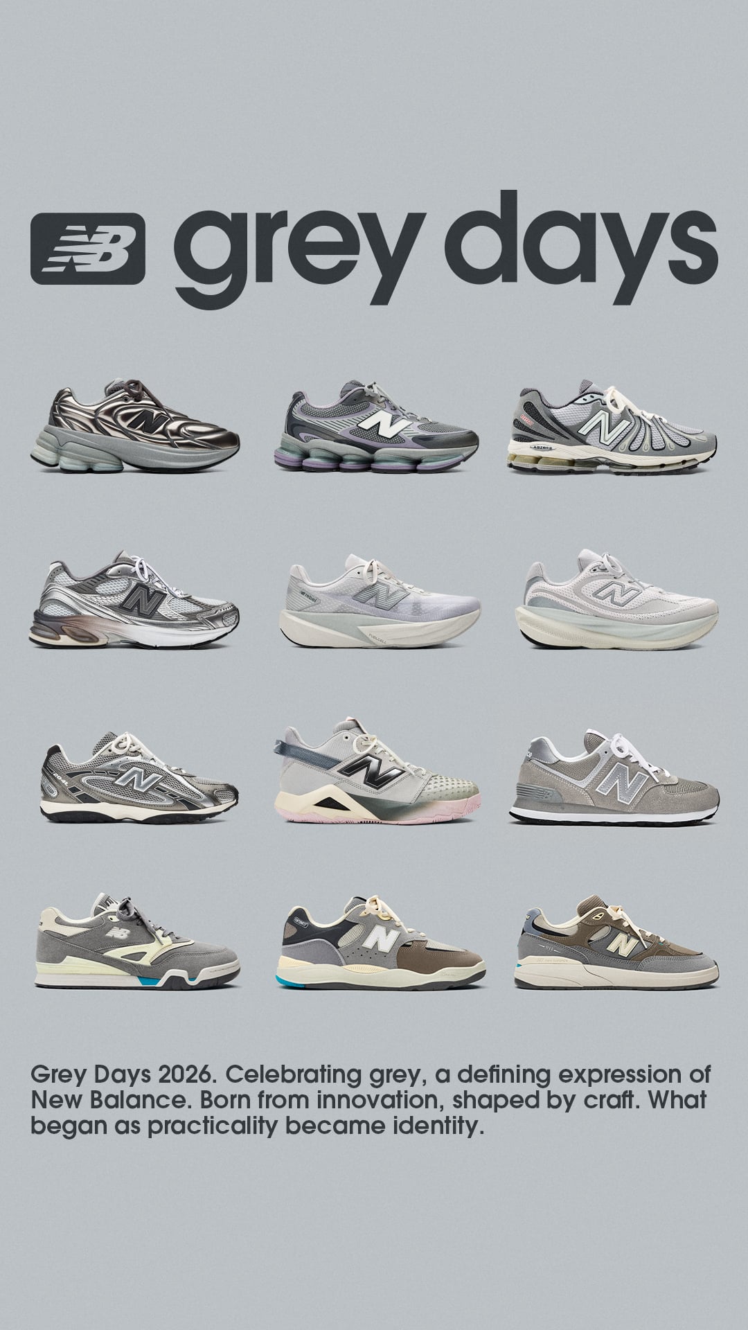 New Balance Grey Days 2026 鞋款豪華陣容全公開！標誌性「元祖灰」注入、台灣也買得到！